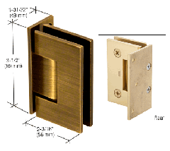 CRL Antique Brass Geneva 544 Series Wall Mount Offset Back Plate Hinge