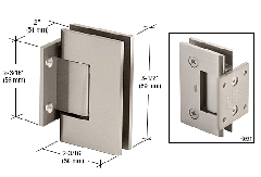 CRL Brushed Nickel Geneva Series Wall Mount Short Back Plate Hinge With 5 Degree Pre-Set