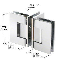 CRL Chrome 'T' Configuration Geneva Glass-to-Glass Hinge