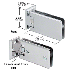 CRL Polished Chrome Adjustable Offset Wall Mount Grande Series Hinge