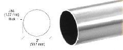 CRL Brushed Stainless 2" Diameter Round .050" Tubing - 6" Sample