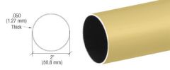 CRL Satin Brass 2" Diameter Round .050" Tubing - 216"