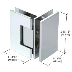 CRL Chrome Junior Geneva 092 Series 90 Degree Glass-to-Glass Hinge