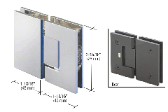 CRL Polished Chrome Junior Geneva 180 Series 180 Degree Glass-to-Glass Hinge