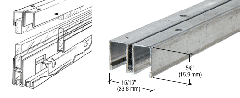 CRL Zinc Plated Steel Roll-Ezy Upper Channel Track Assembly - 144"