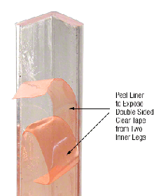 CRL Clear 1/2" x 1/2" L-Angle with Pre-Applied Tape - 95" Length