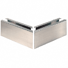 CRL Brushed Stainless 12" Mitered 90 Degree Corner Cladding for L68S Series Laminated Square Base Shoe