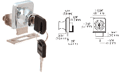 CRL Chrome Lock for 3/8" Glass Door - Randomly Keyed