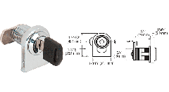 CRL Chrome Round Top Swinging Glass Door Lock - Keyed Alike