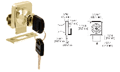 CRL Gold Plated Lock for 1/4" Cabinet Glass Door - Keyed Alike