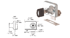 CRL Brushed Nickel Keyed Alike Clamp-On Lock for 1/4" Double Glass Door