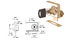 CRL Gold Plated Clamp-On Lock for 1/4" Double Glass Door - Randomly Alike