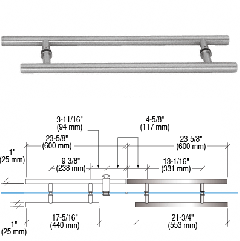 CRL Brushed Stainless Steel Horizontal Keeper Pull Handle