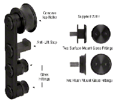 CRL Matte Black Laguna Anti-Lift Top Roller