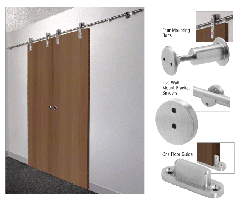 CRL Brushed Stainless Laguna Sliding Door Hardware Adaptor Kit for Wood Doors