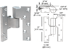 Rixson® Satin Chrome Left Hand 3/4" Offset Intermediate Pivot