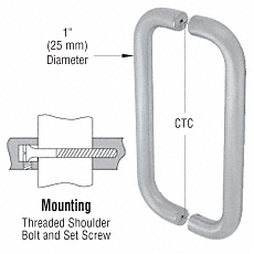 CRL 8" Clear Anodized Straight Back-to-Back Pull Handles