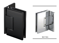 CRL Matte Black Adjustable Wall Mount Offset Plate Melbourne Hinge with Cover Plate