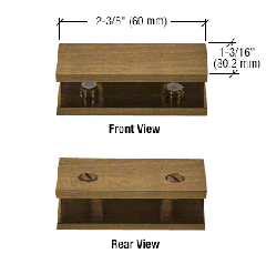 CRL Antique Brass No-Drill Fixed Panel Glass Clamp