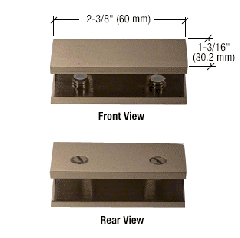 CRL Brushed Bronze No-Drill Fixed Panel Glass Clamp