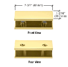 CRL Polished Brass No-Drill Fixed Panel Glass Clamp