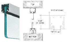 CRL Brushed Stainless Anodized Wide U-Channel with Top Load Roll-In Glazing Gasket for 3/8" and 1/2" Glass - 120" Length