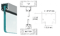 CRL Brushed Stainless Wide U-Channel with Top Load Roll-In Glazing Gasket for 3/4" Glass - 120" Length