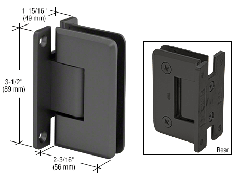 CRL Matte Black Pinnacle 037 Series Wall Mount Full Back Plate Standard Hinge