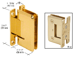 CRL Ultra Brass Pinnacle 037 Series Wall Mount Full Back Plate Standard Hinge