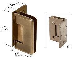 CRL Antique Brass Pinnacle 044 Series Wall Mount Offset Back Plate Hinge