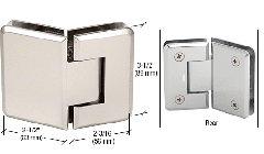 CRL Polished Nickel Pinnacle 045 Series 135 Degree Glass-to-Glass Standard Hinge