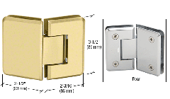 CRL Satin Brass Pinnacle 045 Series 135 Degree Glass-to-Glass Standard Hinge