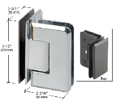 CRL Polished Chrome Pinnacle 092 Series 90 Degree Glass-to-Glass Hinge