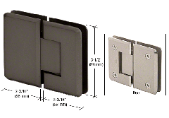 CRL Oil Rubbed Bronze Pinnacle 180 Series 180 Degree Glass-to-Glass Standard Hinge