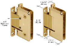 CRL Polished Brass Pinnacle 337 Series Adjustable Wall Mount Full Back Plate Hinge