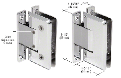 CRL Polished Chrome Pinnacle 337 Series Adjustable Wall Mount Full Back Plate Hinge