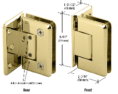 CRL Polished Brass Offset Wall Mount Adjustable Pinnacle Hinge