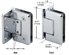 CRL Polished Chrome Offset Wall Mount Adjustable Pinnacle Hinge