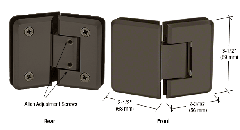 CRL Oil Rubbed Bronze Pinnacle 345 Series Adjustable 135 Degree Glass-to-Glass Hinge