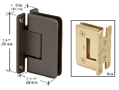 CRL Oil Rubbed Bronze Pinnacle 537 Series Wall Mount Full Back Plate Standard Hinge With 5 Degree Offset