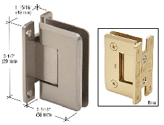 CRL Brushed Nickel Pinnacle 537 Series Wall Mount Full Back Plate Standard Hinge With 5 Degree Offset