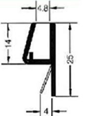 CRL 'H' Jamb Seal with Cushion Fin for 180 Degree Application