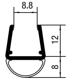 CRL Translucent Vinyl Bulb Seal for 3/8" Glass