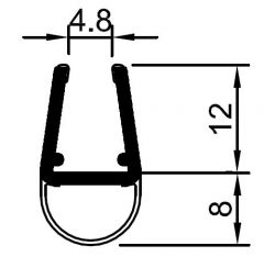 CRL TRANSLUCENT VINYL BULB SEAL FOR 5/16" GLASS