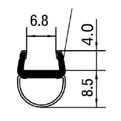 CRL Translucent Vinyl Bulb Seal for 8 mm Glass