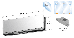 CRL Polished Stainless Bottom Door Patch with 1NT302 Insert