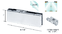 CRL Brushed Stainless Top Door Patch Fitting with 1NT304 Insert