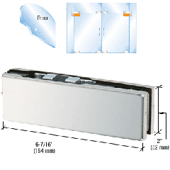 CRL Polished Stainless Adjustable European Top Door Patch Fitting