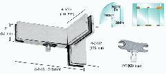 CRL Brushed Stainless Left Hand Sidelite Transom Patch with Support Fin Bracket and 1NT300 Insert