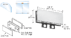 CRL Satin Anodized Transom Mounted Connector With Two Reversible Door Stops